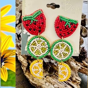 New Bay New York Beaded fruit Earrings